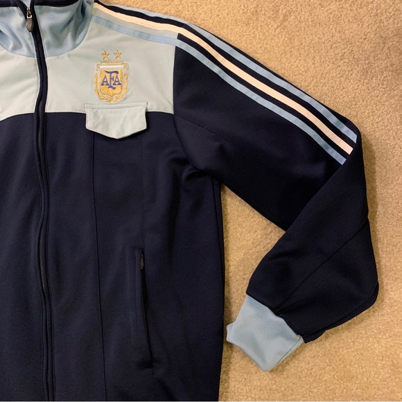 Adidas Argentina Soccer Blue Full Zip Jacket Pockets Mens Size XL 2007 - Picture 11 of 15